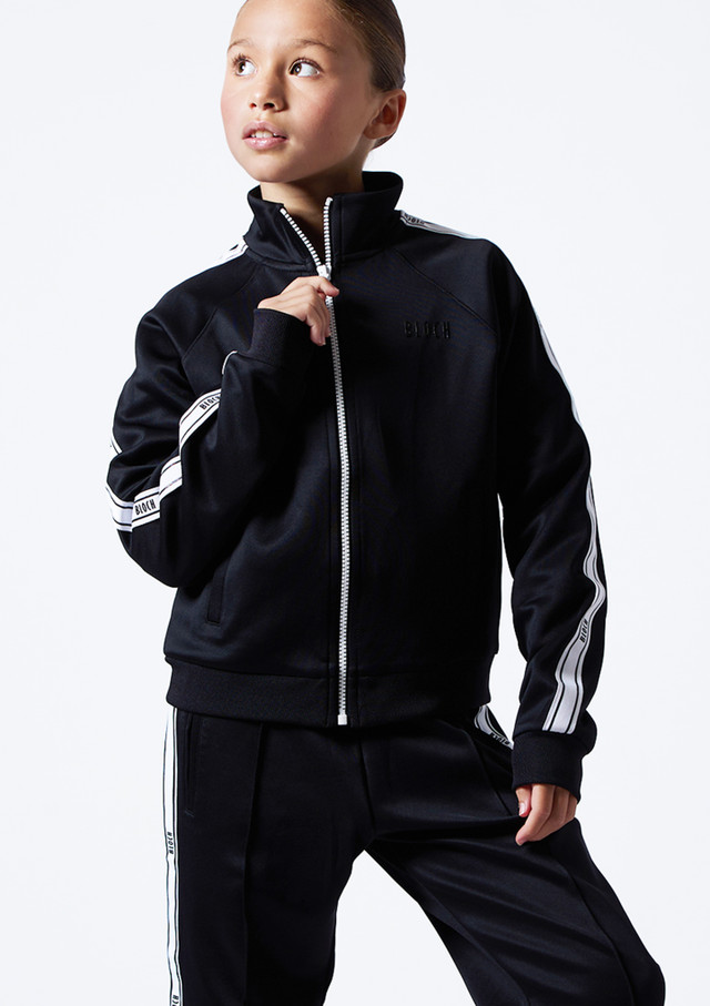 Childrens Bloch Logo Track Jacket Black Front [Black]