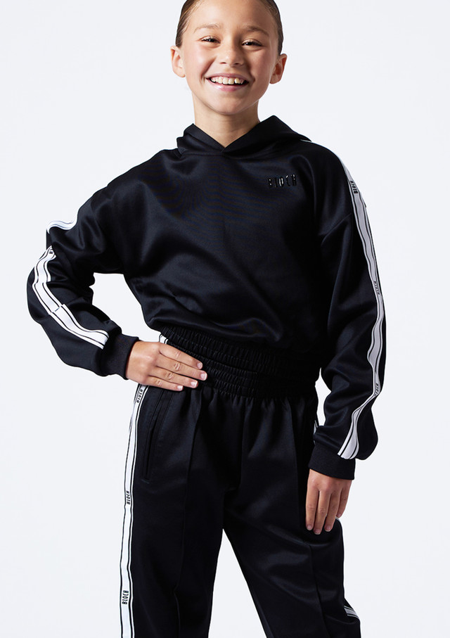 Childrens Bloch Logo Studio Hoodie Black Front [Black]