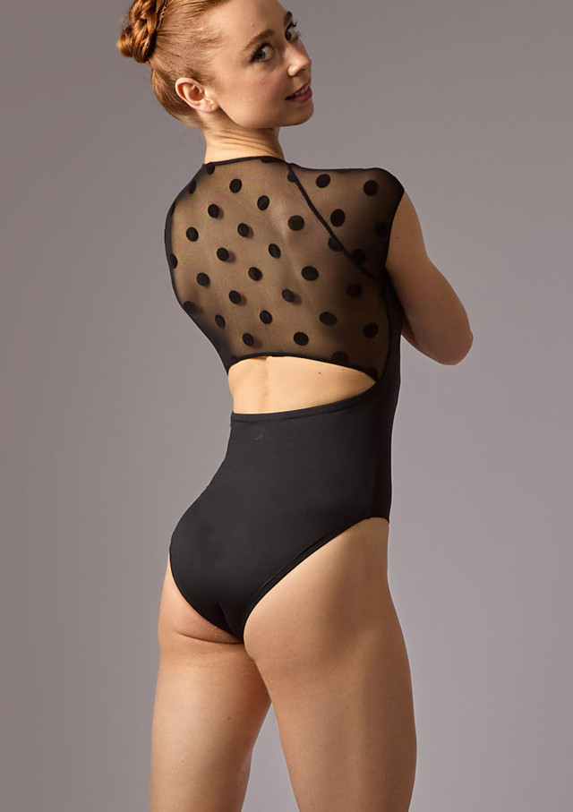 Move Dance Elena Zip Front Leotard Black Back [Black]