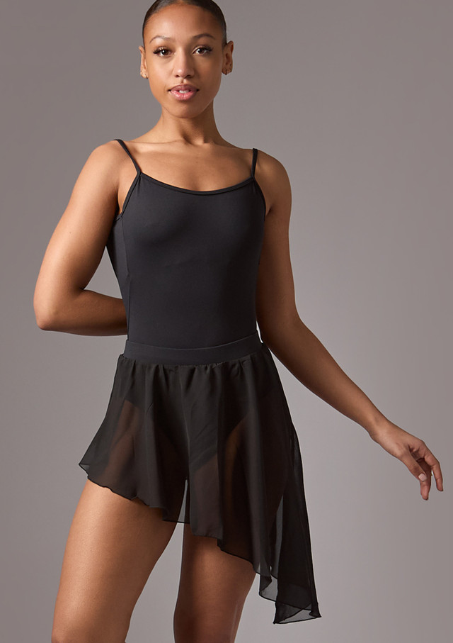 Move Dance Simone Asymmetric Lyrical Skirt Black Front [Black]