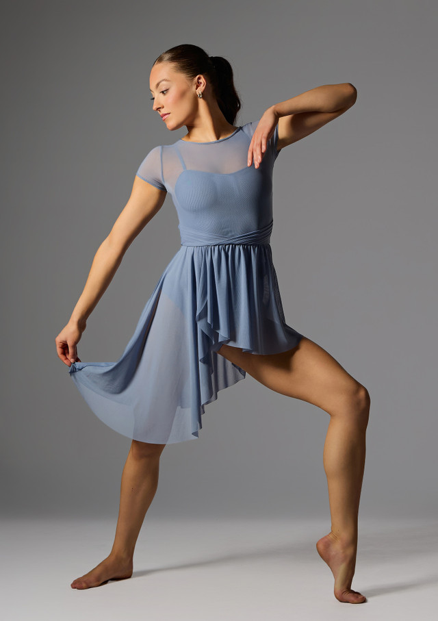 Jolista Honor Waterfall Flare Lyrical Dress Slate Blue Front 2 [Blue]