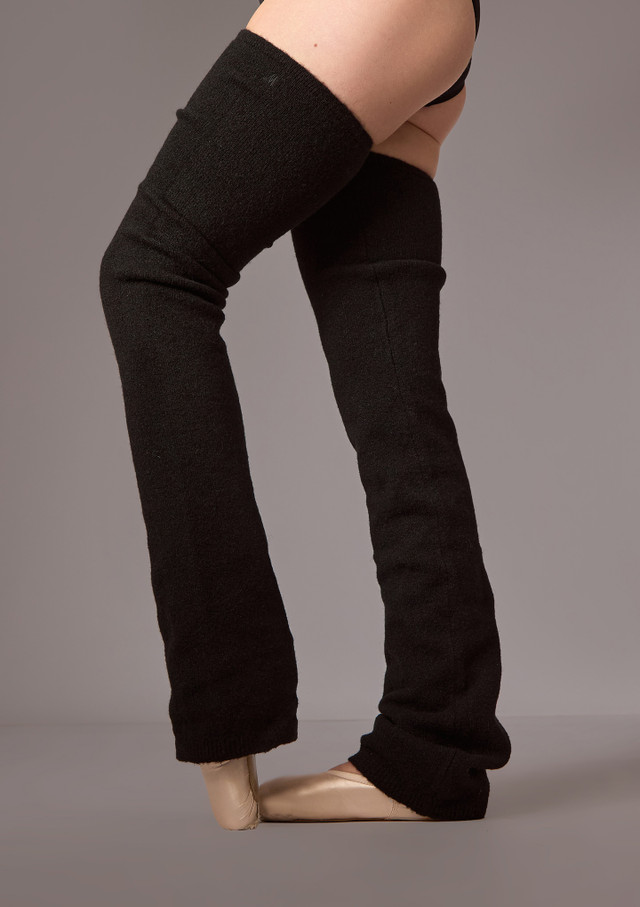 Move Dance Marie Knit Legwarmers Black Front [Black]