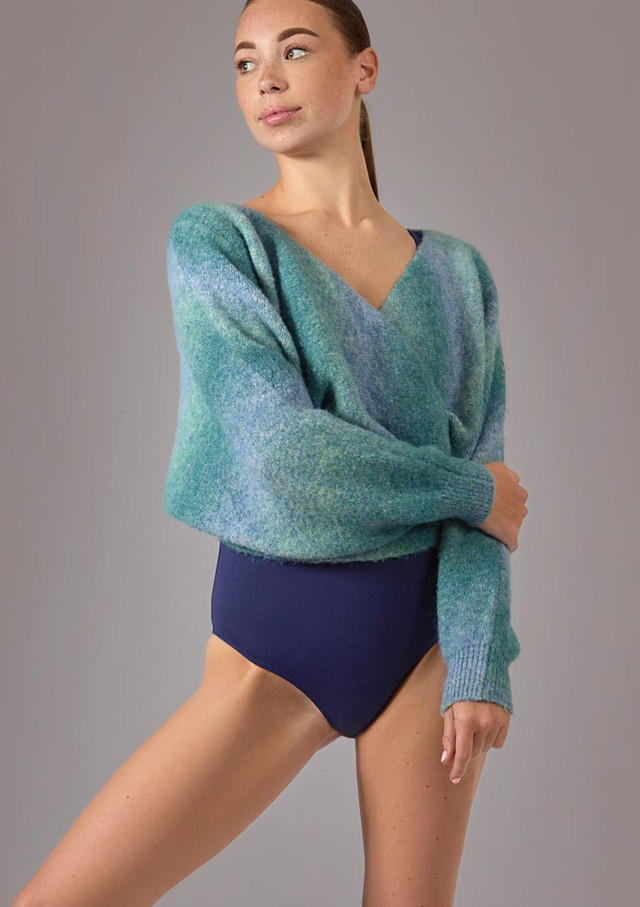 Ombre ballet wrap Blue-Green Front [Blue]